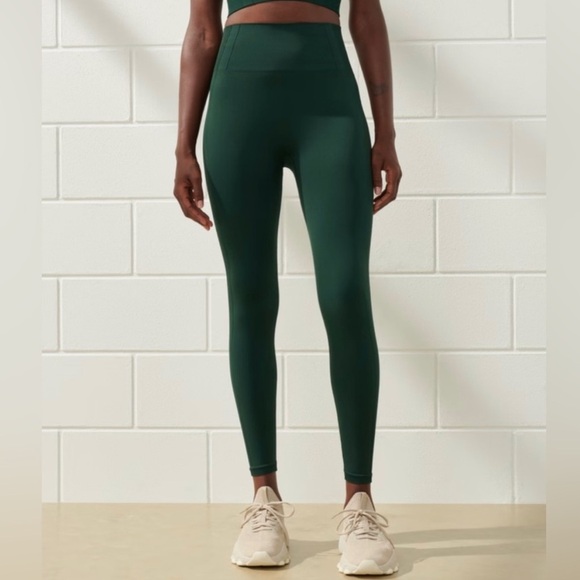Abercrombie YPB seamlessCORE 7/8 Length Leggings Forest Edge Green Active Gym - Picture 1 of 10